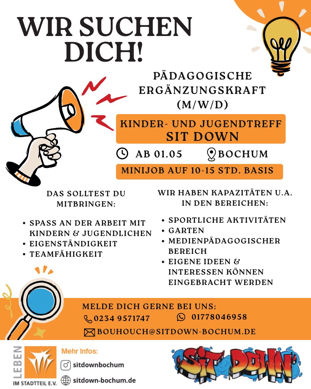 Honorarkraft offene Kinder- und Jugendarbeit gsucht